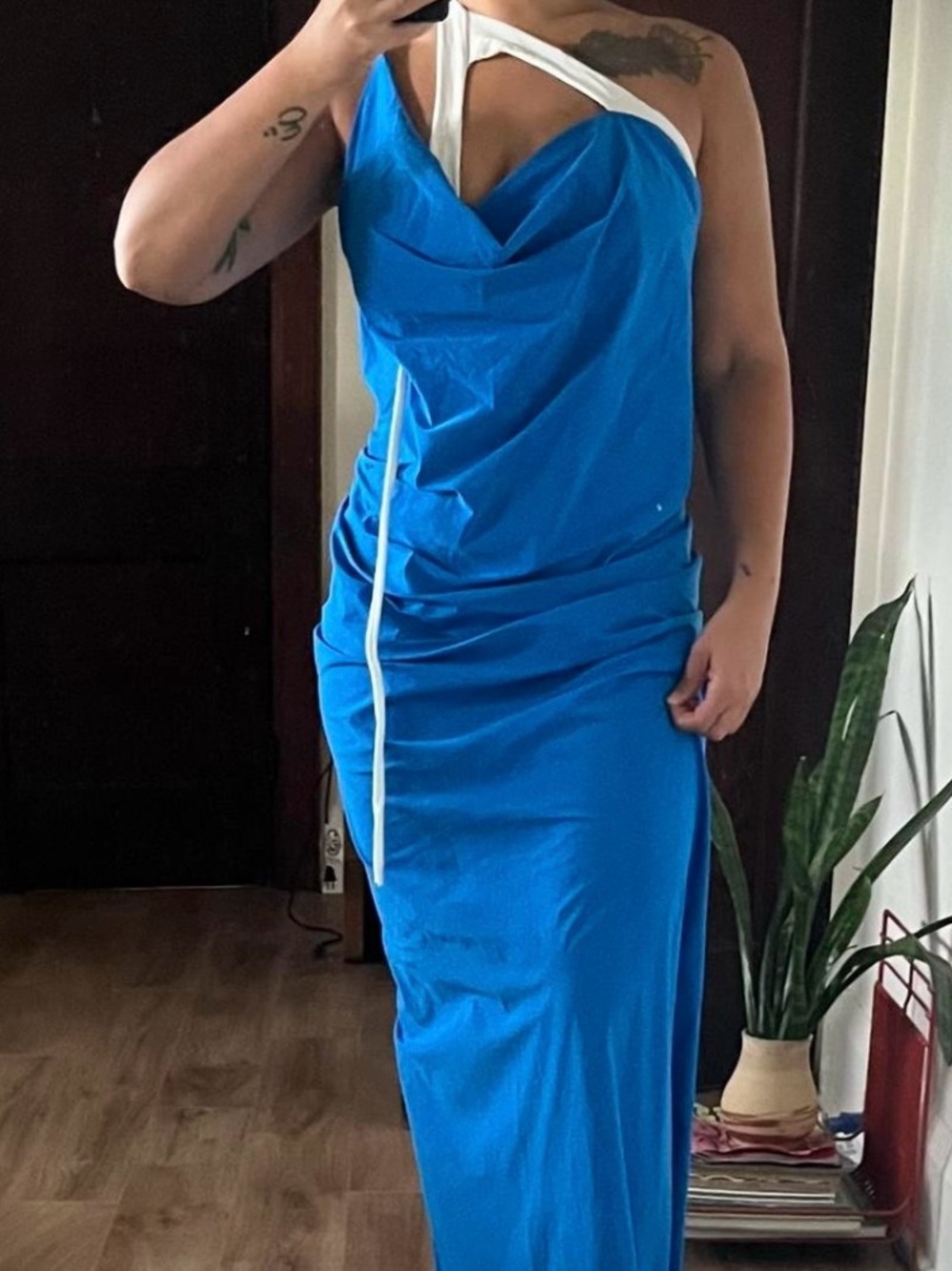 Ottolinger Blue Single-Shoulder Maxi Dress